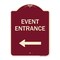 Signmission N Event Entrance With Left Arrow Heavy-Gauge Aluminum Architectural Sign, 24" H, BU-1824-23865 A-DES-BU-1824-23865 - alternate 1